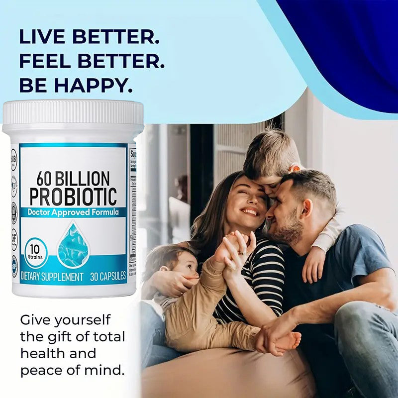 Probiotics 60 Billion CFU - 10 Strains + Organic Prebiotics - Immune, Digestive & Gut Health - Supports Occasional Constipation, Diarrhea, Gas & Bloating