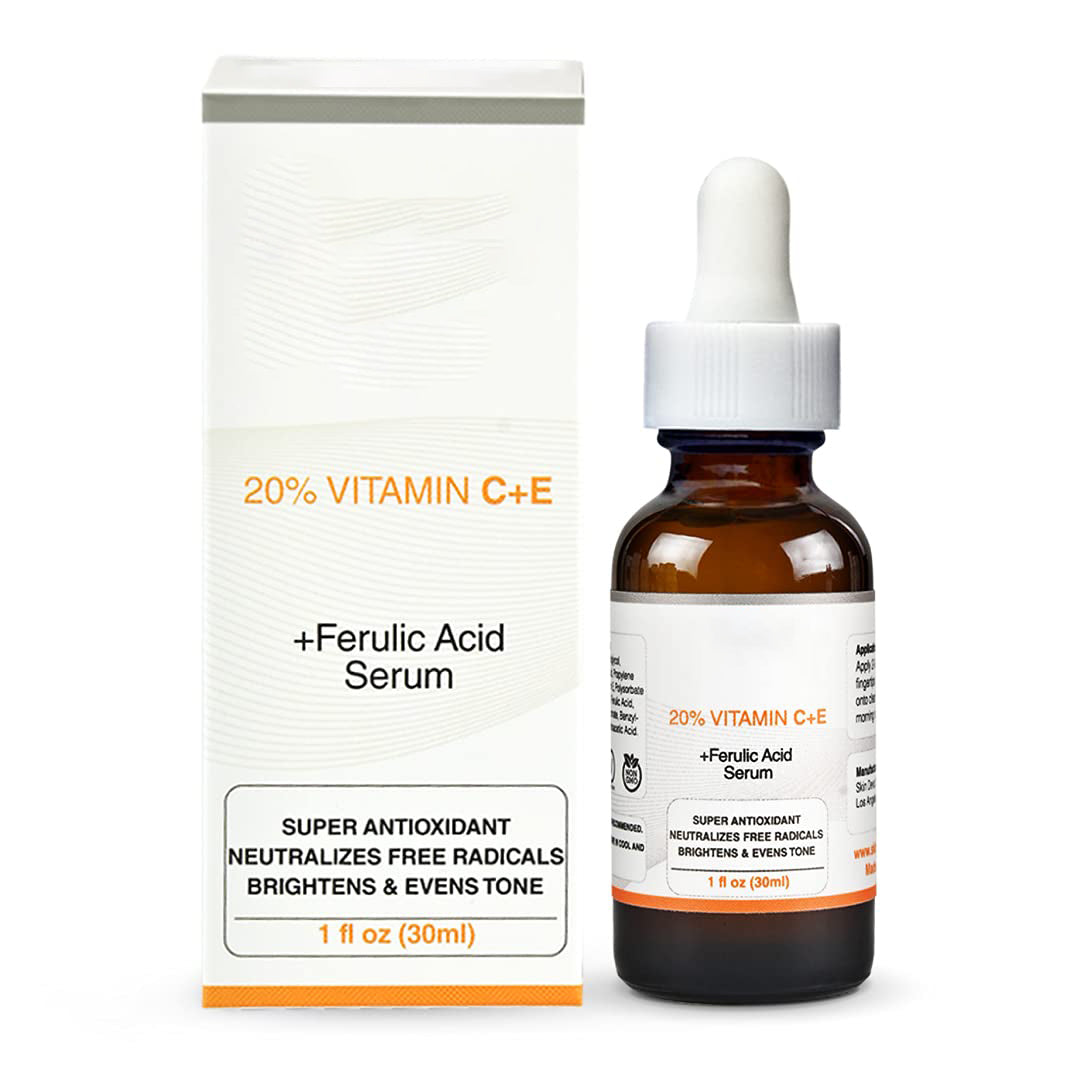 20% Vitamin C Serum for Face with Vitamin E Plus Ferulic Acid Skincare Serum 1 fl oz 30 ML Rejuvenates Skin to Fresh & Neutralizes Free Radicals to Brighten Even Vitamin Serum