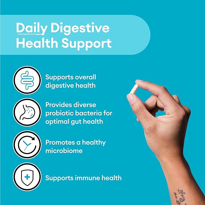 Probiotics 60 Billion CFU - 10 Strains + Organic Prebiotics - Immune, Digestive & Gut Health - Supports Occasional Constipation, Diarrhea, Gas & Bloating