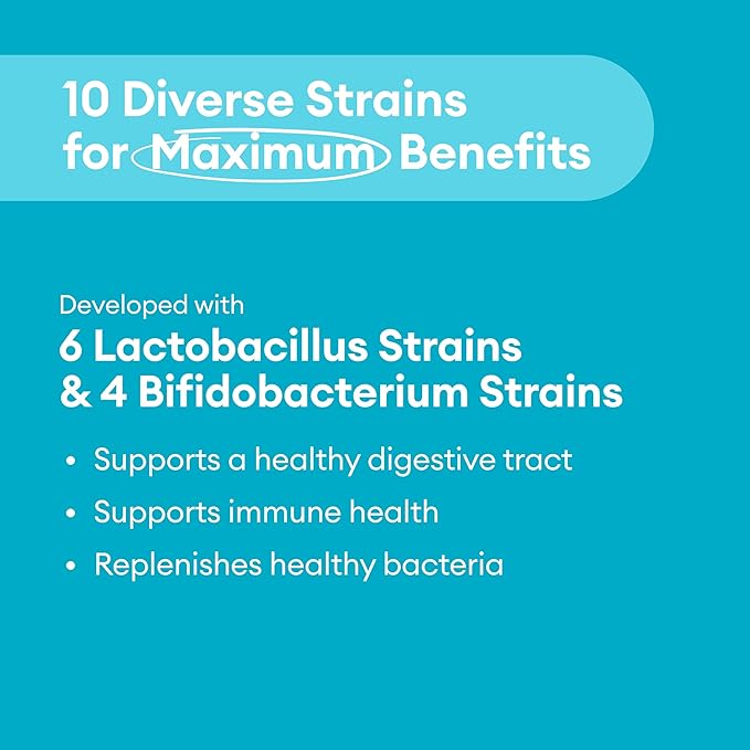 Probiotics 60 Billion CFU - 10 Strains + Organic Prebiotics - Immune, Digestive & Gut Health - Supports Occasional Constipation, Diarrhea, Gas & Bloating