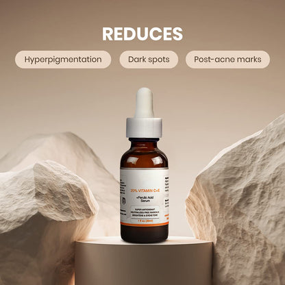 20% Vitamin C Serum for Face with Vitamin E Plus Ferulic Acid Skincare Serum 1 fl oz 30 ML Rejuvenates Skin to Fresh & Neutralizes Free Radicals to Brighten Even Vitamin Serum